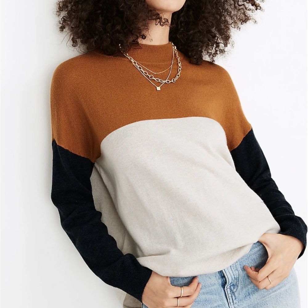 Madewell Colorblock Mockneck Sweater